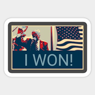 Donald Trump - I Won - Shepard Fairey style design Sticker